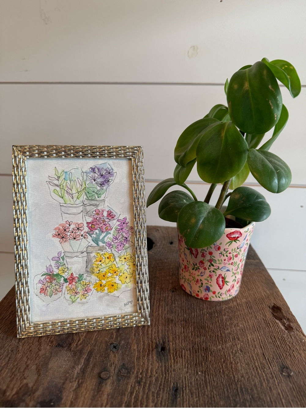 Hand crafted watercolor original in 4x6 frame